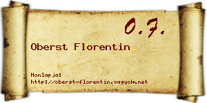 Oberst Florentin névjegykártya